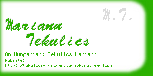 mariann tekulics business card